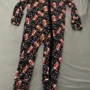 Touchdown bamboo Football Kids Footie Pajamas Super Bowl Party Jammies
